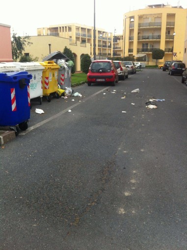 Albenga: rifiuti sparsi in viale 8 marzo Albenga: rifiuti sparsi in viale 8 marzo