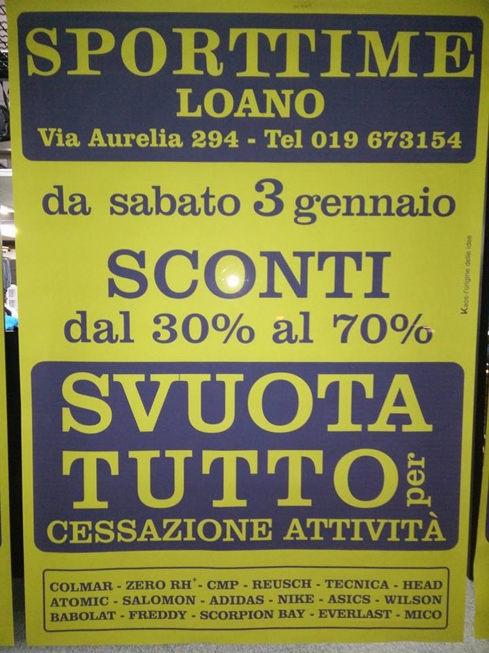 Loano perde un pezzo di storia: dopo 31 anni chiude "Sporttime"