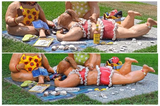 Savona, ancora vandalizzata "Curvy on the Beach", sparita di nuovo la bottiglia di chinotto