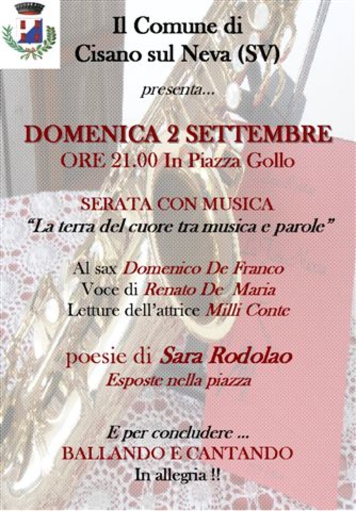 A Cisano sul Neva, lo spettacolo ”La terra del cuore tra musica e parole”