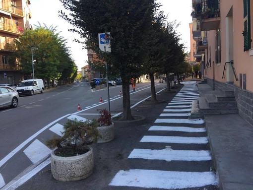 "Rinfrescata" la segnaletica orizzontale in corso Martiri della Libertà "Rinfrescata" la segnaletica orizzontale in corso Martiri della Libertà