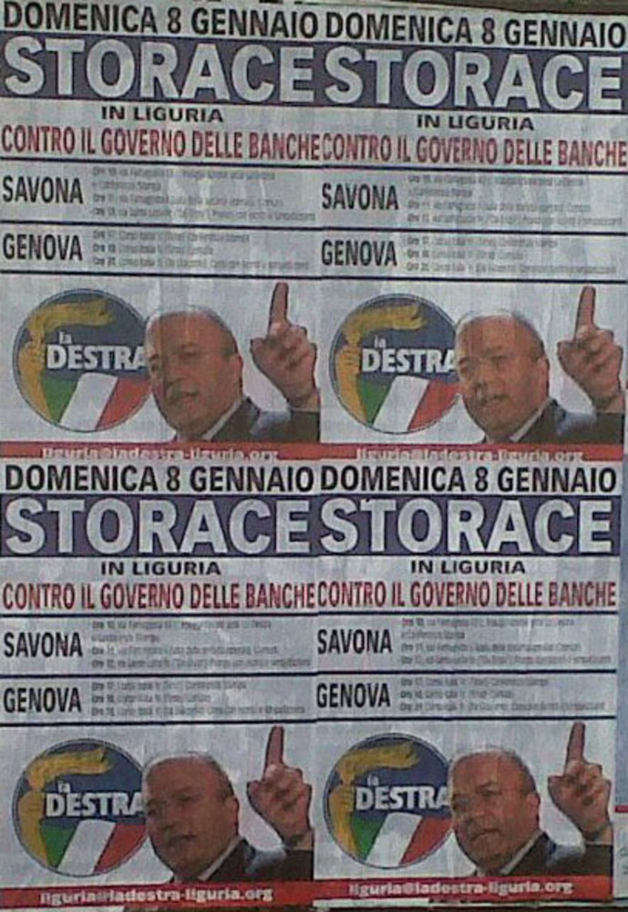Storace a Savona per l'inaugurazione della sede provinciale de "La Destra"