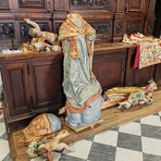 Pietra Ligure, la statua di San Nicolò in frantumi. Carrara: "Dopo cinquecento anni non è un bel segno"