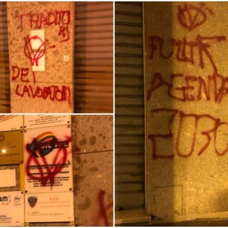 Savona, vandalizzata la sede della Uil di Corso Tardy &amp; Benech: "Traditori dei lavoratori" (FOTO)