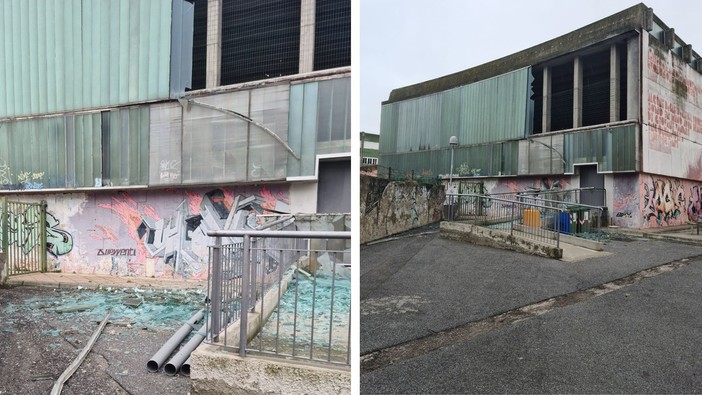 Savona, crolla la vetrata della palestra delle Trincee. Assessore Rossello: "La chiuderemo e verificheremo cosa è successo" (FOTO)