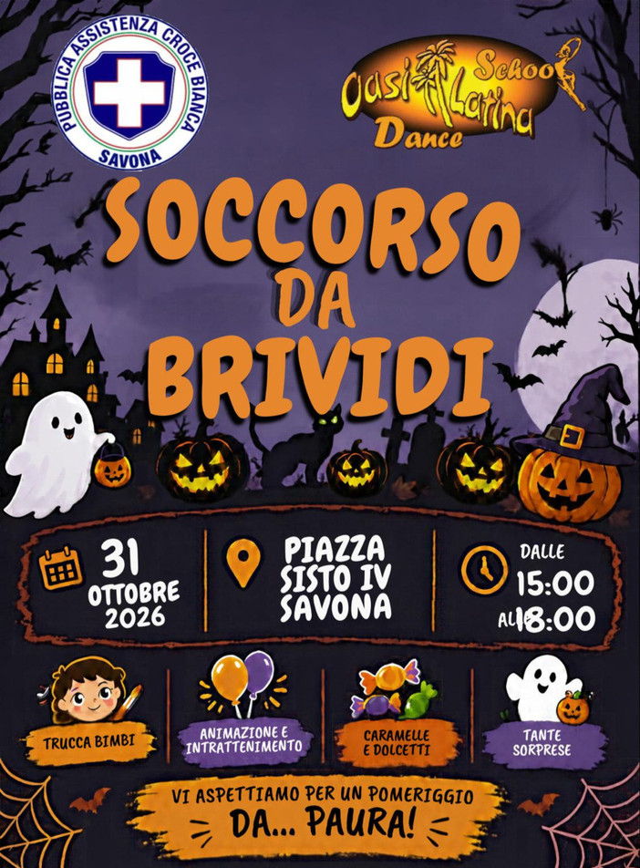 Halloween a Savona, arriva “Soccorso da brividi”: un pomeriggio di festa per i più piccoli Halloween a Savona, arriva “Soccorso da brividi”: un pomeriggio di festa per i più piccoli