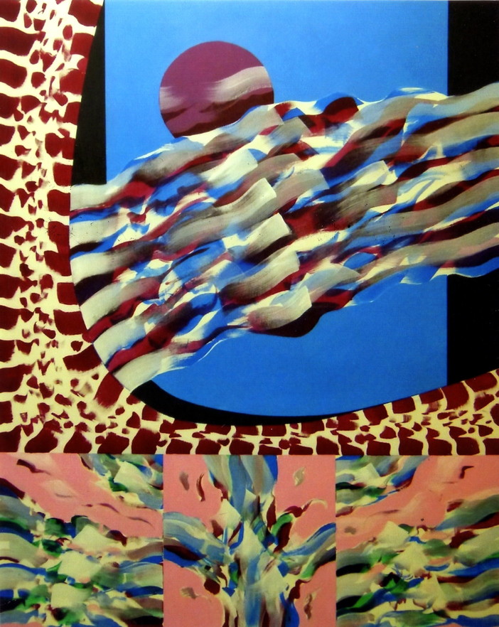 Carlo Giusto, Spunta la luna, 2011, acrilici su tela, cm,. 100x80