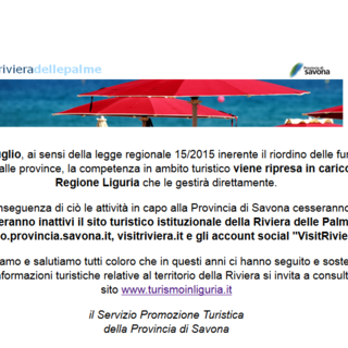 Provincia di Savona, addio al turismo 2.0: disattivati tutti i siti web istituzionali