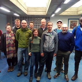 Gli studenti dell'Università di Brema con il sindaco di Borghetto, Giancarlo Canepa