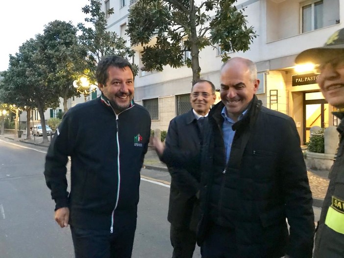 Il leader leghista nella sua ultima visita ad Albenga Il leader leghista nella sua ultima visita ad Albenga