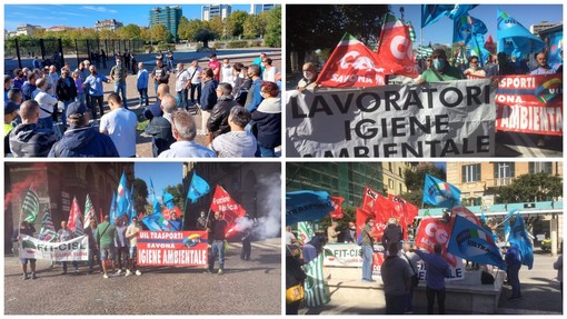 Savona, sciopero lavoratori Ata dal Tribunale e in piazza Sisto. I sindacati: “Vogliamo risposte al più presto” (FOTO e VIDEO)