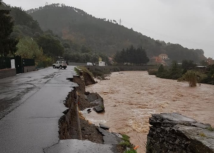 La strada dei Tecci, una di quelle maggiormente colpite dal maltempo nell'autunno 2019