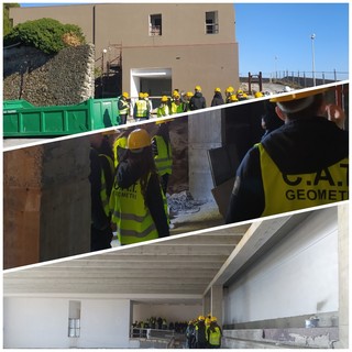 Savona, gli studenti del corso C.A.T. del Boselli Alberti Mazzini Da Vinci in visita al cantiere del nuovo skate park Savona, gli studenti del corso C.A.T. del Boselli Alberti Mazzini Da Vinci in visita al cantiere del nuovo skate park