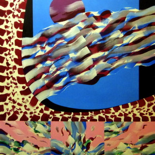 Carlo Giusto, Spunta la luna, 2011, acrilici su tela, cm,. 100x80