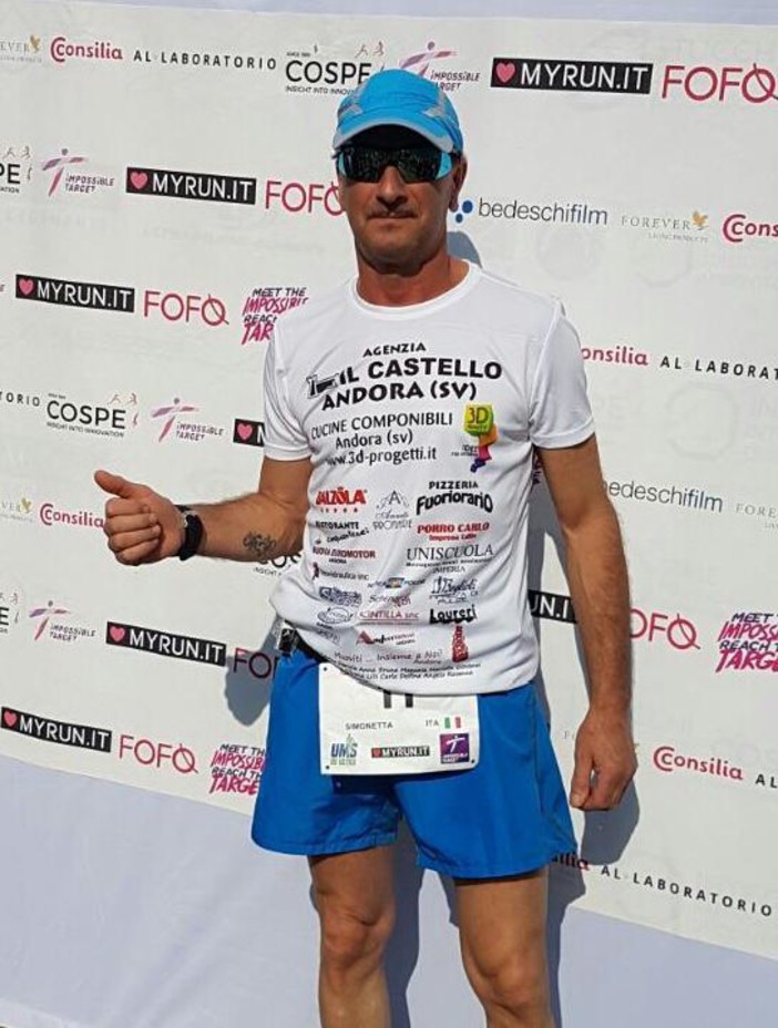 Andora: il Consigliere comunale Simonetta raggiunge il 213° km della Ultra Milano Sanremo