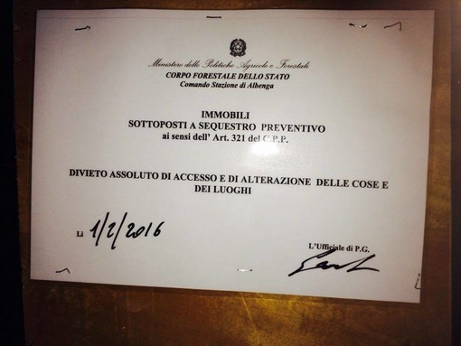 Sequestrato un terreno di 3mila metri quadri a Villanova d'Albenga: al via accertamenti su un compendio immobiliare di oltre 200 mila metri quatri