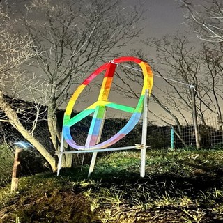 Il simbolo della pace campeggia ad Albisola: l'opera in legno posizionata sulla SS334 Il simbolo della pace campeggia ad Albisola: l'opera in legno posizionata sulla SS334