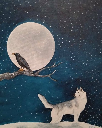 Luna del Lupo, vista dal pittore braidese Franco Gotta