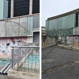 Savona, crolla la vetrata della palestra delle Trincee. Assessore Rossello: "La chiuderemo e verificheremo cosa è successo" (FOTO)