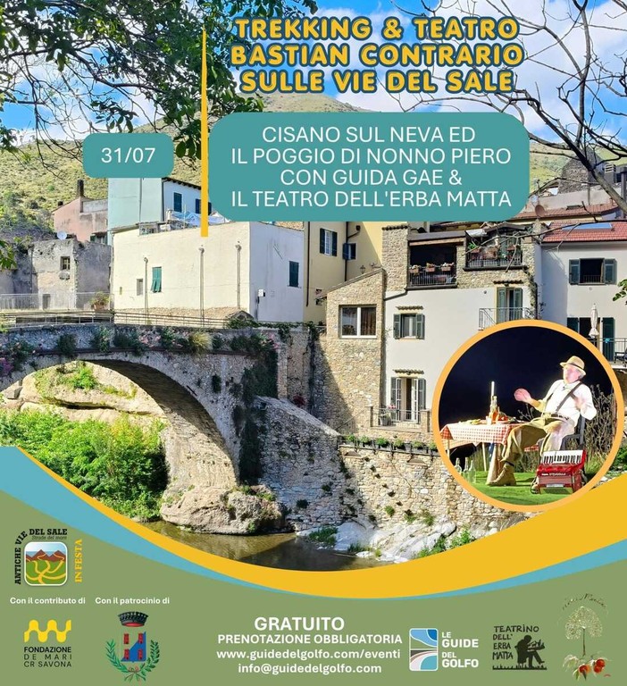 Cisano, un evento che unisce natura, trekking, storia locale e teatro alla scoperta del territorio Cisano, un evento che unisce natura, trekking, storia locale e teatro alla scoperta del territorio