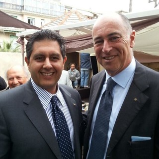 Giovanni Toti, candidato Presidente per il Centro-Destra in Regione Liguria, Deputato Europeo e portavoce di Silvio Berlusconi, domenica mattina ad Alassio