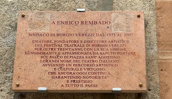 Una targa per ricordare Enrico Rembado, sindaco di Borgio Verezzi per 26 anni
