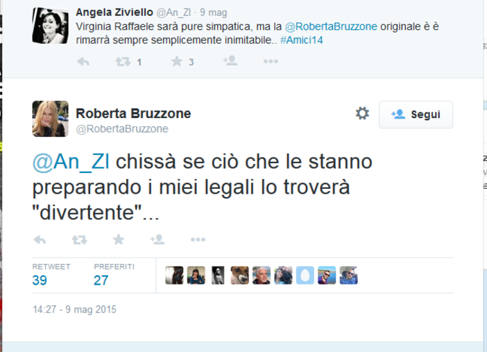 Virginia Raffaele imita ad Amici la criminologa finalese Roberta Bruzzone, la comica rischia la querela