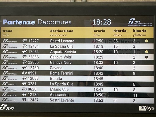 Guasto a un treno tra Sestri e Voltri, traffico ferroviario nel caos Guasto a un treno tra Sestri e Voltri, traffico ferroviario nel caos