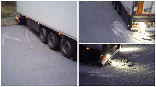 Tir bloccato tra Feglino e Carbuta: chiusa la Sp27