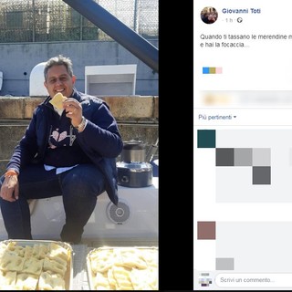 La "frecciata" di Toti al Conte-bis: "Che tassino le merendine, noi liguri abbiamo la focaccia"