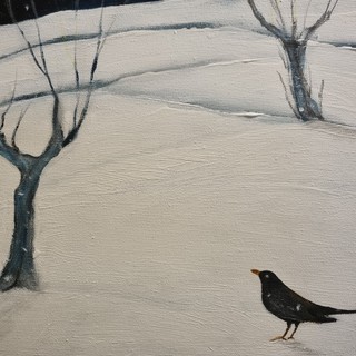 “Gennaio e la Merla”, opera del pittore braidese Franco Gotta