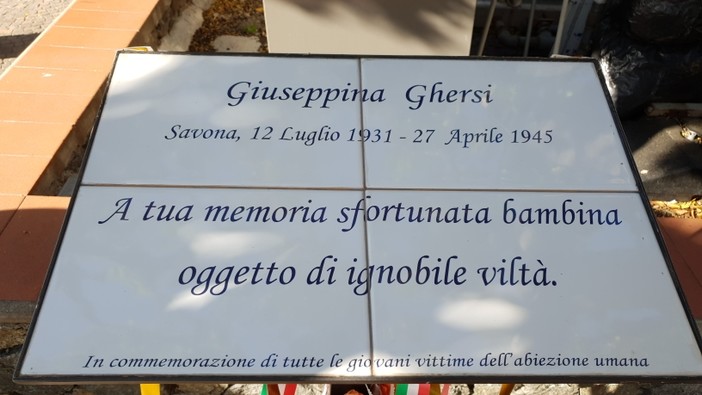 Noli: cerimonia di commemorazione per la morte di Giuseppina Ghersi