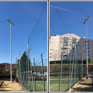 Cairo, luci al centro sportivo del Buglio: ecco le nuove torri faro