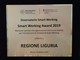Smart Working: Regione Liguria premiata con targa e menzione speciale dall'osservatorio del Politecnico di Milano