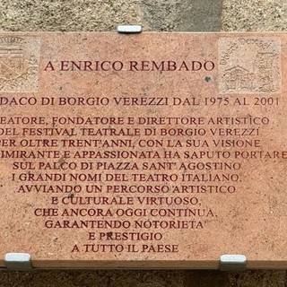 Una targa per ricordare Enrico Rembado, sindaco di Borgio Verezzi per 26 anni