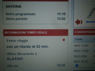 La posizione e di tempi di percorrenza del treno regionale n.6225 sul sito di Trenitalia;