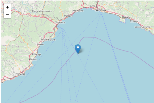 Scossa di terremoto al largo della costa savonese
