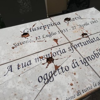 Noli, nuovo raid vandalico alla targa in memoria di Giuseppina Ghersi