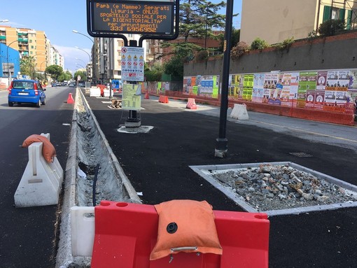 Lavori in corso Tardy e Benech a Savona: riaperto il controviale per favorire l'afflusso scolastico
