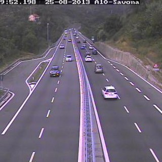 Il traffico all'altezza di Savona intorno alle 15:40;