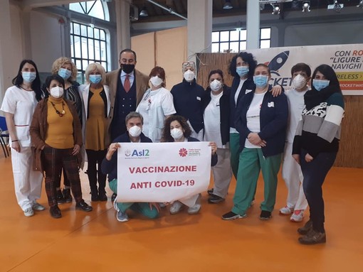 Partite a pieno regime le vaccinazioni alle "Ciminiere" di Calizzano per gli Over 80. La più anziana è Celestina, del 1918