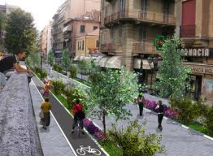 Melgrati sulla pista ciclabile di Alassio