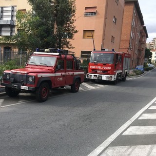 Savona, camino pericolante: intervento dei vigili del fuoco