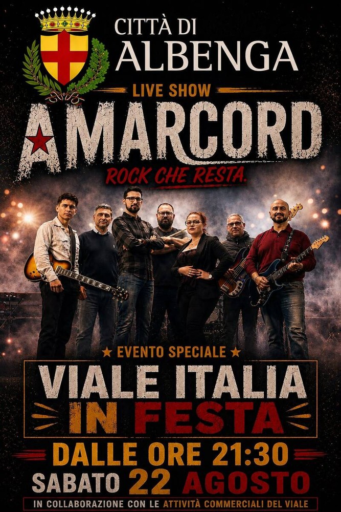 Viale Italia in festa ad Albenga: il 22 agosto la prima edizione con la Amarcord Band
