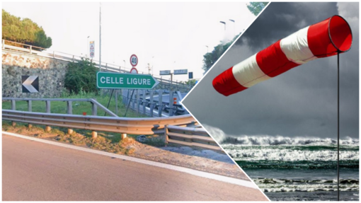 Il vento domina sulla Liguria, per oltre un'ora chiuso lo svincolo autostradale di Celle