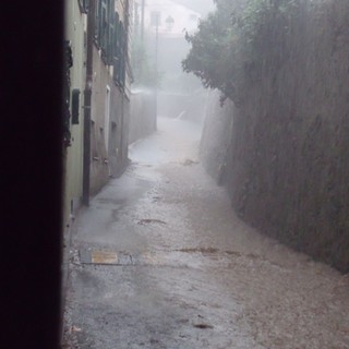 Via degli Ulivi a Savona dopo la pioggia