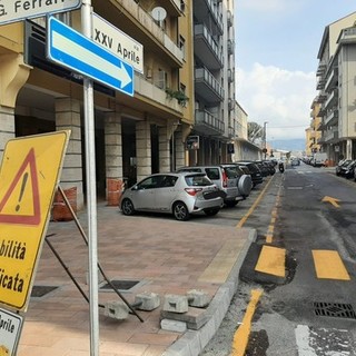 Nella foto i lavori in via XXV Aprile Nella foto i lavori in via XXV Aprile