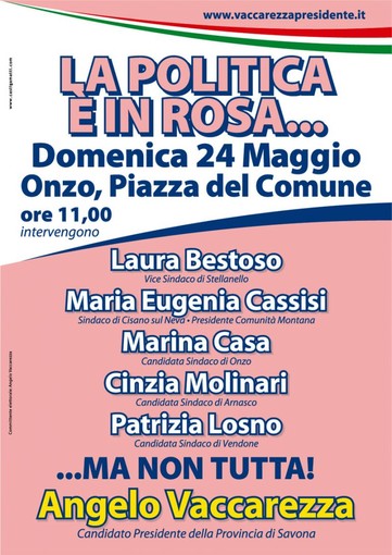 Onzo: le candidate rosa si presentano a Vaccarezza