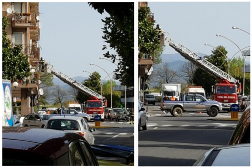 Albenga, donna cade in casa in via Patrioti, intervento dei vigili del fuoco (FOTO)