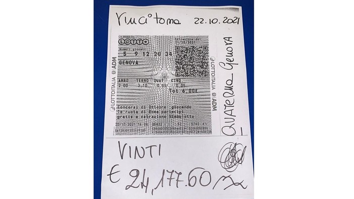 Cairo Montenotte, gioca al lotto e vince più di 24 mila euro spendendo 85 centesimi